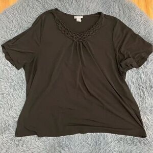 Maggie Barnes For Catherines Black Blouse Size 2X